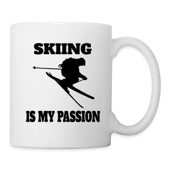 Skifahrer Weihnachten Skifahren Ski Wintersport - Tasse - Weiß - Rechts