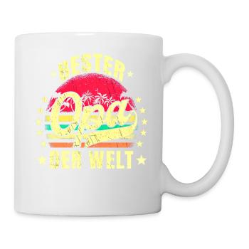 Bester Opa der Welt Geburtstag Opa Retro Bester - Tasse - Weiß - Rechts