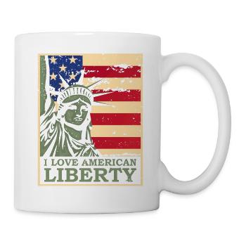 Ich Liebe Die Amerikanische Freiheit 4. Juli - Tasse - Weiß - Rechts