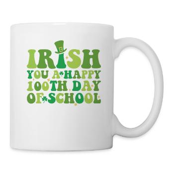 Irish You A Happy 100th Day Of School Green - Mug - white - Right
