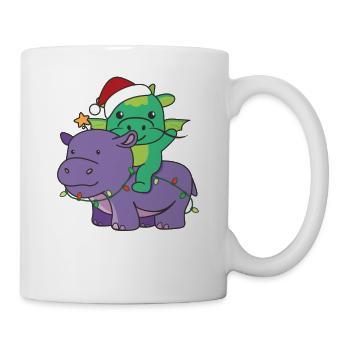 Christmas Hippo Dragon Merry Christmas Hippo - Mug - white - Right