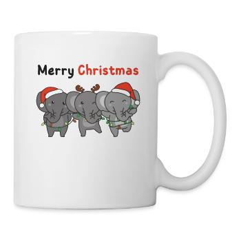 Éléphant Noël Animaux Éléphants Joyeux Noël - Mug blanc - blanc - Droite
