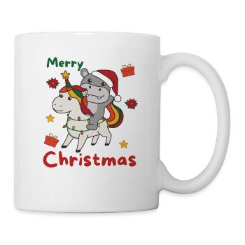 Licorne de Noël Hippopotame Joyeux Noël Licorne - Mug blanc - blanc - Droite