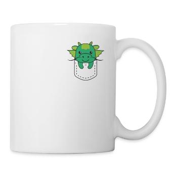Dragon dans la poche dragons mignons dans la poche de poitrine - Mug blanc - blanc - Droite