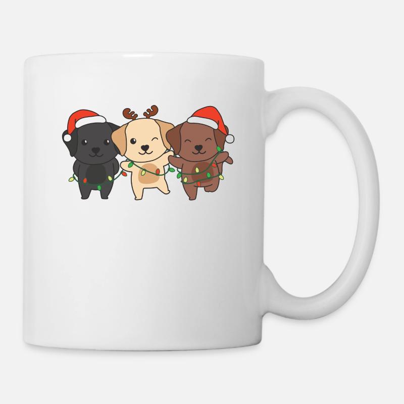 Labrador Noël Animaux Chiens mignons - Mug blanc - blanc