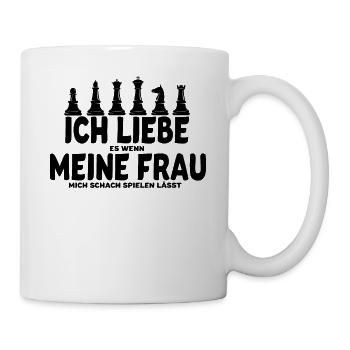 Ich liebe es wenn meine Frau mich Schach spielen - Tasse - Weiß - Rechts