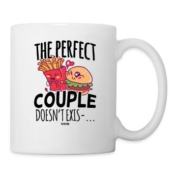 perfektes Team Fast Food Pommes Burger - Tasse - Weiß - Rechts