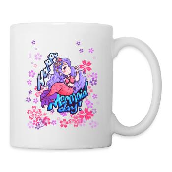 Belle fille de jour de sirène - Mug blanc - blanc - Droite