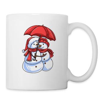 Schneemann Liebe - Tasse - Weiß - Rechts