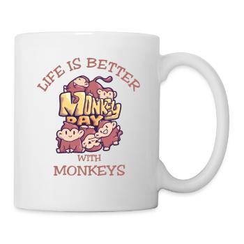 Singe disant que la vie est meilleure avec les singes - Mug blanc - blanc - Droite