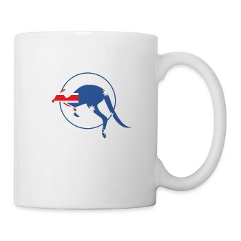 Känguru mit Australischer Flagge Australien - Tasse - Weiß - Rechts