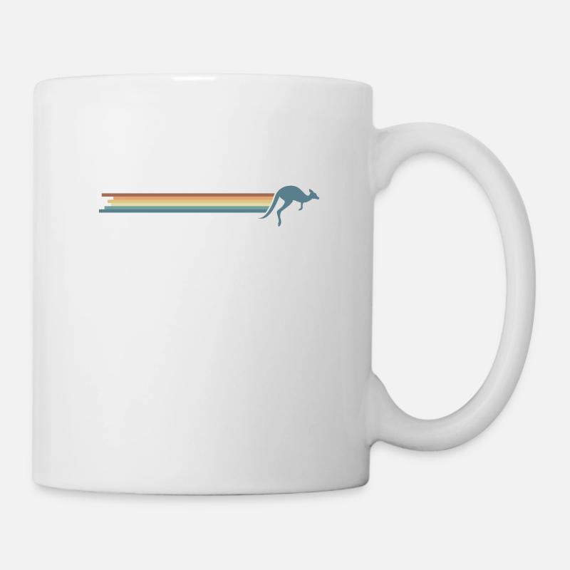 Kangourou à rayures Australie Outback - Mug blanc - blanc
