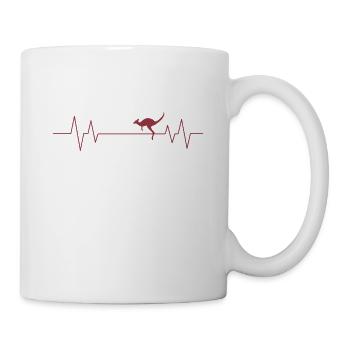Herzschlag Linie für Kängurus Australien - Tasse - Weiß - Rechts
