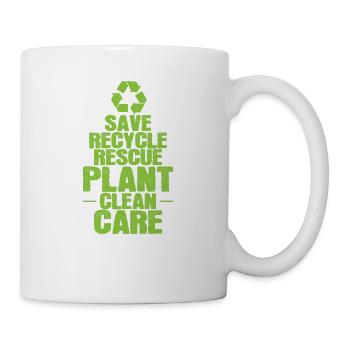Save Recycle Rescue Plant Clean Care - Mug blanc - blanc - Droite