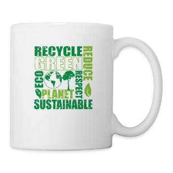 Recycle Green Eco Planet Reduce Respect - Tasse - Weiß - Rechts