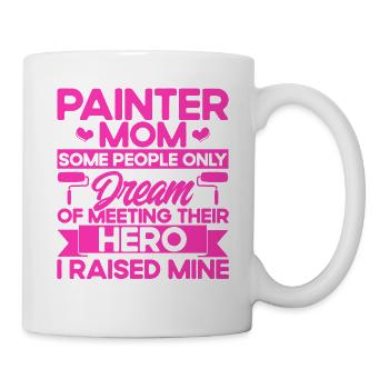 Bautenmaler Farbe mischen Maler Geschenk - Tasse - Weiß - Rechts