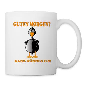 lustiges Pinguin Design für Morgenmuffel - Tasse - Weiß - Rechts