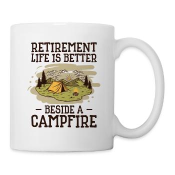 Retirement Life Camping Outdoors Traveling Camper - Mug - white - Right