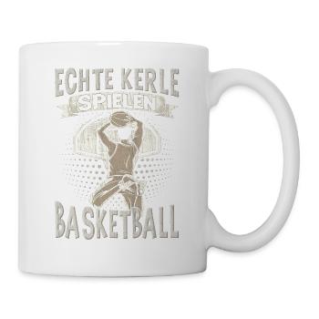 Basketball Training Trikot Echte Kerle Spielen - Tasse - Weiß - Rechts
