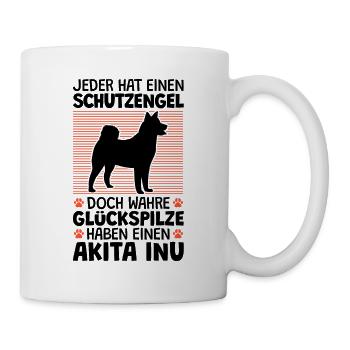 Akita Inu ist mein Schutzengel japanischer Spitz - Tasse - Weiß - Rechts