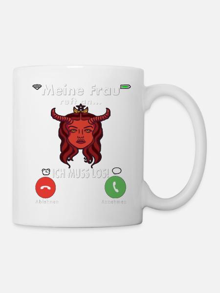 Meine Frau Teufel Lustig Humor Hochzeitstag - Tasse - Weiß