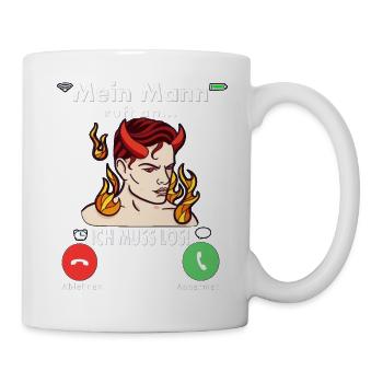 Meine Mann Teufel Lustig Humor Hochzeitstag - Tasse - Weiß - Rechts
