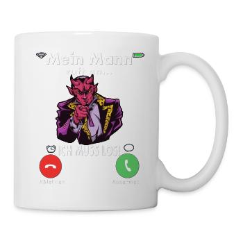 Meine Mann Teufel Lustig Humor Hochzeitstag - Tasse - Weiß - Rechts