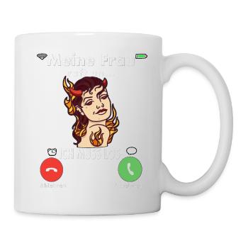 Meine Frau Teufel Lustig Humor Hochzeitstag - Tasse - Weiß - Rechts