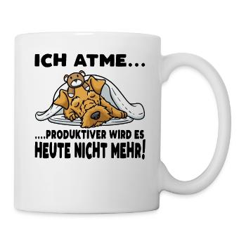 Welsh Terrier Hund Mit Kuscheltier Schlafen - Tasse - Weiß - Rechts
