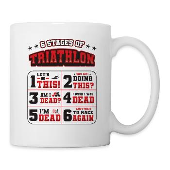 6 Etappen Des Triathlons - Tasse - Weiß - Rechts