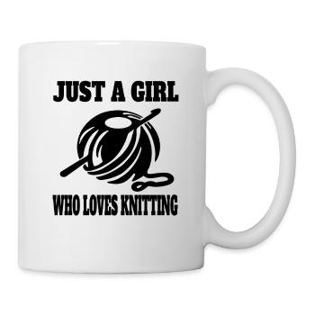 Knitting Girl Crochet Seamstress Sewing Gift - Mug - white - Right