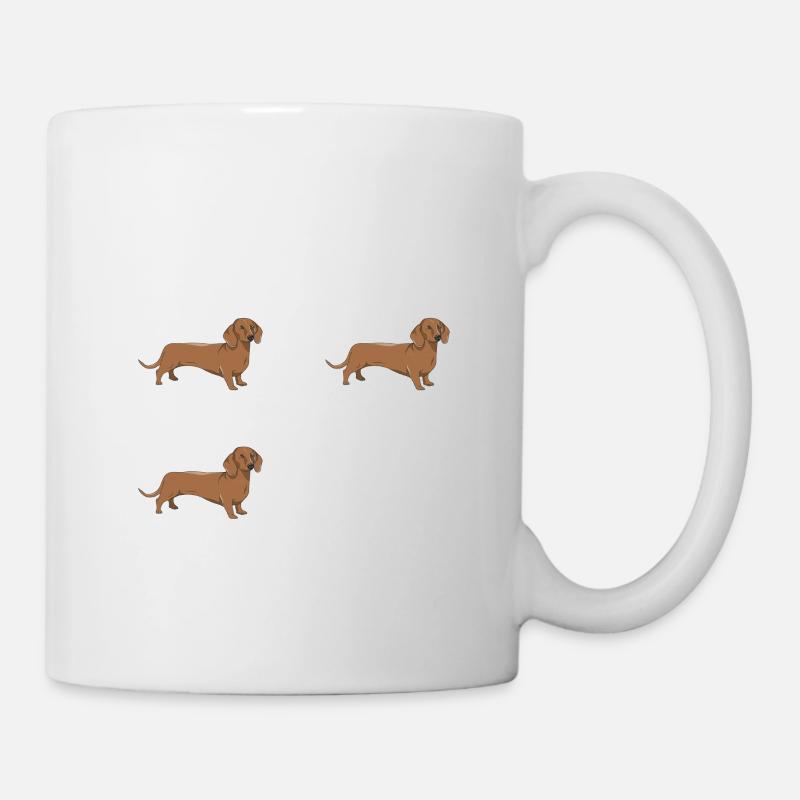L'Entraînement Du Teckel Assis Couché Au Pied Pas - Mug blanc - blanc