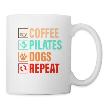 Café Pilates Chiens Répéter Exercice Fitness - Mug blanc - blanc - Droite