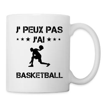 Je peux pas j'ai basketball sport cadeau humour - Mug blanc - blanc - Droite