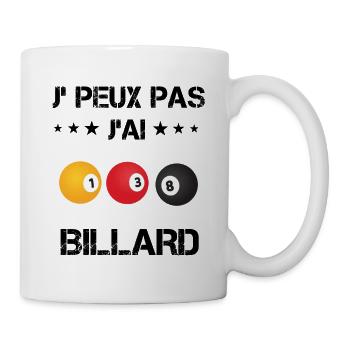 Je peux pas j'ai billard boule cadeau humour - Mug blanc - blanc - Droite