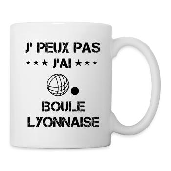 Je peux pas j'ai boule lyonnaise cadeau humour - Mug blanc - blanc - Droite