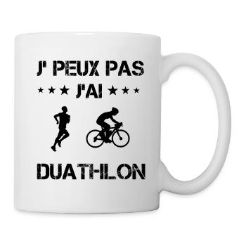 Je peux pas j'ai duathlon cadeau humour - Mug blanc - blanc - Droite