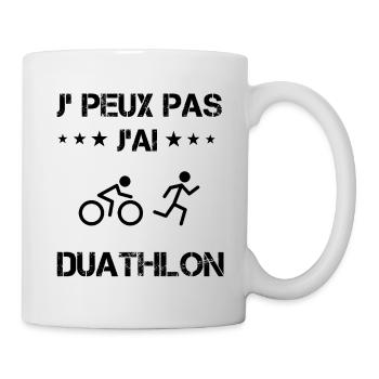 Je peux pas j'ai duathlon sport cadeau humour - Mug blanc - blanc - Droite