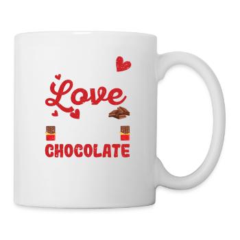 Tout ce dont vous avez besoin, c’est d’amour et de chocolat - Mug blanc - blanc - Droite