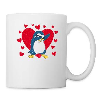 Dots Penguin Heart Valentine’s Day Zoo Animal Bird - Mug blanc - blanc - Droite