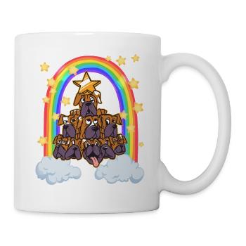 Dog Christmas Christmas tree rainbow - Mug - white - Right