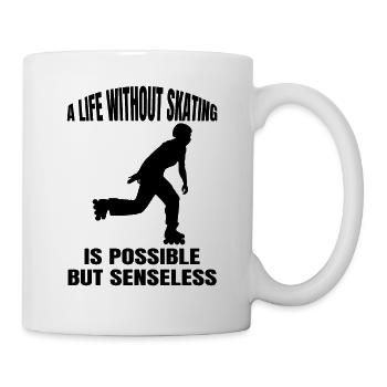 Patin à roulettes Patin à roues alignées Patineur en ligne Cadeau - Mug blanc - blanc - Droite