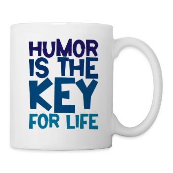 L’humour est la clé de la vie 2 - Mug blanc - blanc - Droite