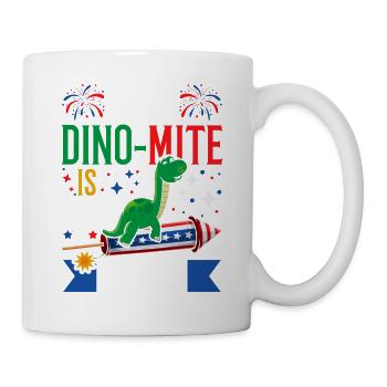 Ce dinomite est maintenant de cinq dinosaures 4 juillet - Mug blanc - blanc - Droite