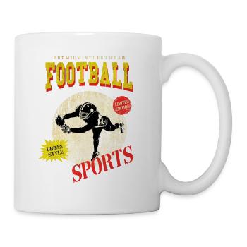 American Football Spieler Vintage Retro USA Sport - Tasse - Weiß - Rechts
