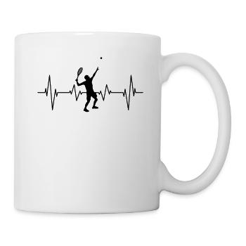 Joueur de tennis battement de cœur, servir, balle de tennis - Mug blanc - blanc - Droite