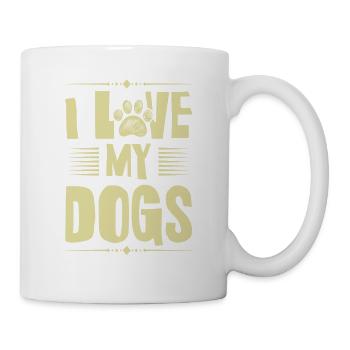 J’aime mes chiens - Mug blanc - blanc - Droite