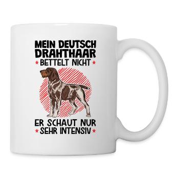 Deutsch Drahthaar bettelt nicht Jagdhund - Tasse - Weiß - Rechts