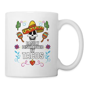 Facilement distrait par les tacos Mangeur de tacos mexicain - Mug blanc - blanc - Droite