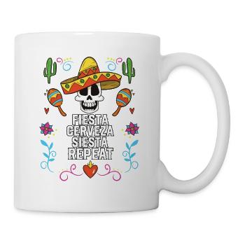 Fiesta Cerveza Siesta Repeat Beer Drinker - Tasse - Weiß - Rechts